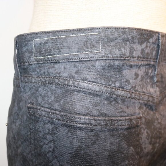 Rag & Bone Nina High Rise Ankle Cigarette Jeans Black Snake Foil SZ 30 NWT $255 - Picture 10 of 16